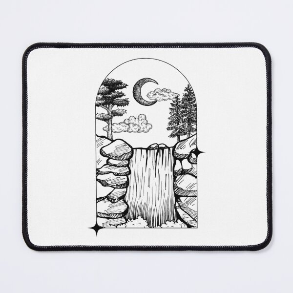 Item preview, Geometric natural idyll with waterfall designed and sold by nookieart.