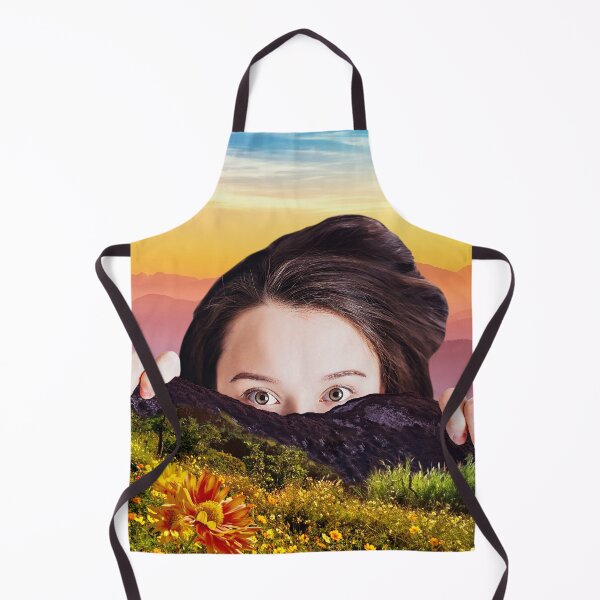 Item preview, Beautiful Sunrise Collage Art Print - Good Morning Sunshine with Giantess and Orange Flower Landscape designed and sold by GollyWillikers.