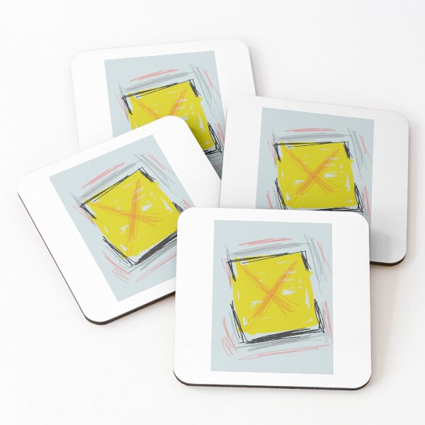 Item preview, Abstract yellow square with red X designed and sold by Super-Pinhead.