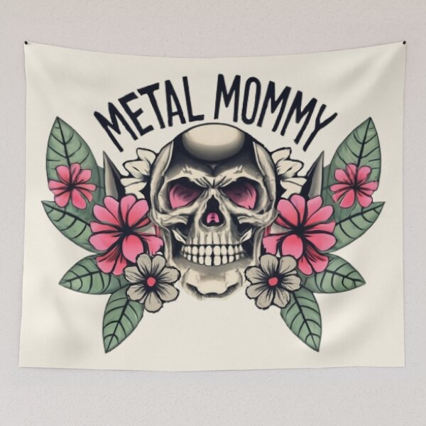 Item preview, Metal Mommy skull with flowers designed and sold by tokielle.