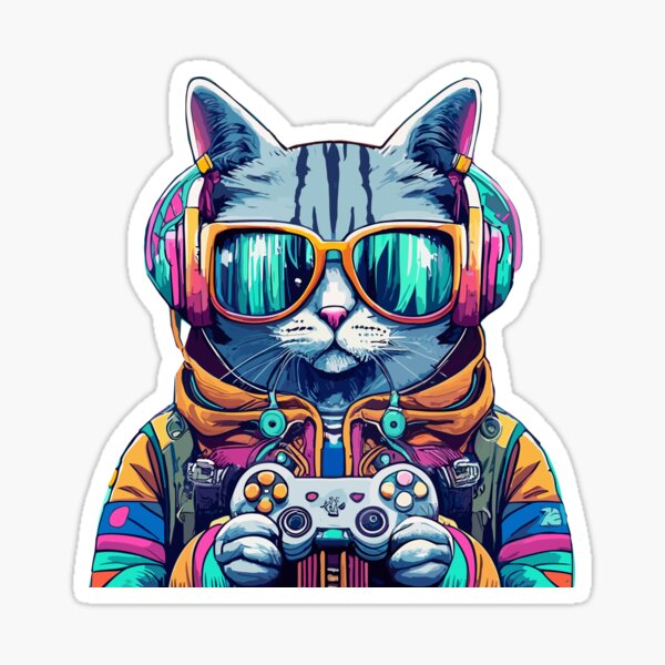  Awesome Cat Gaming Gift Shirt Video Games Nerd Kitten