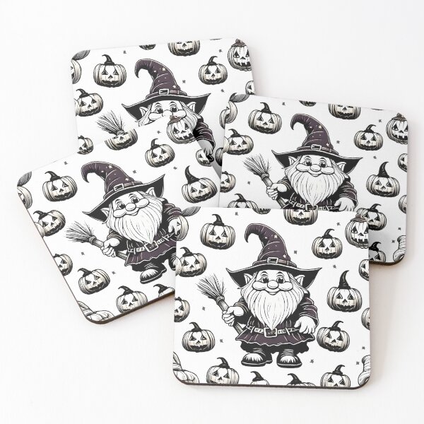Item preview, Black and White Elf and Halloween Pumpkins designed and sold by BloomCatB.
