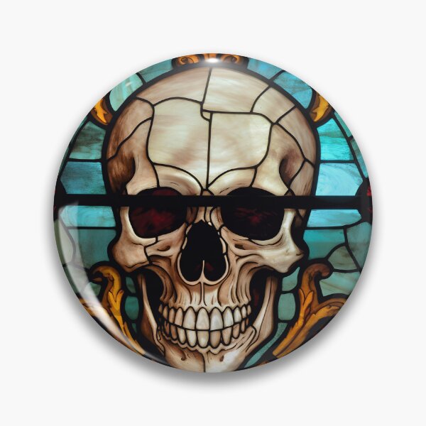 Artikelvorschau, HALLOWEEN Totenkopf aus Buntglas entworfen und verkauft von RedHandedOD.