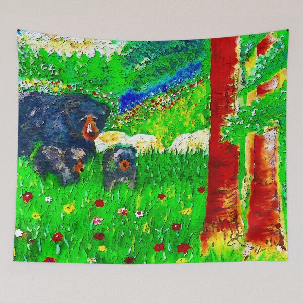 Item preview, Mama Bear and Cubs Acrylic Painting designed and sold by gleefulme.