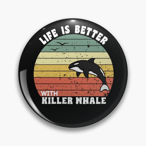 Item preview, Killer Whale With Retro Sunset Flying Birds Design designed and sold by netfires.