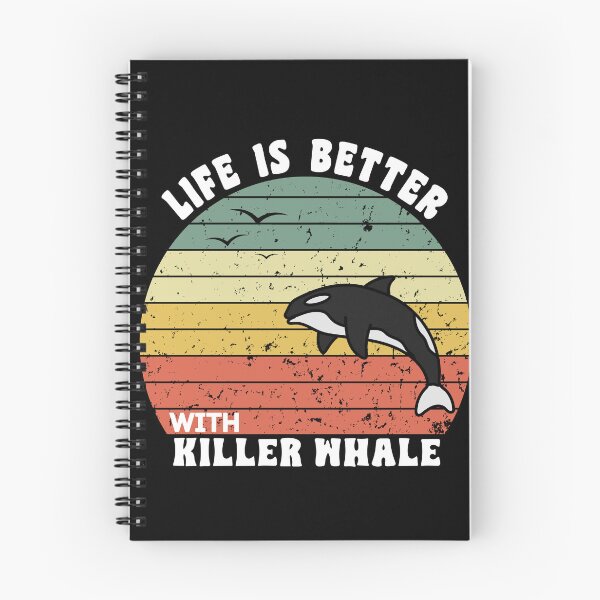 Item preview, Killer Whale With Retro Sunset Flying Birds Design designed and sold by netfires.