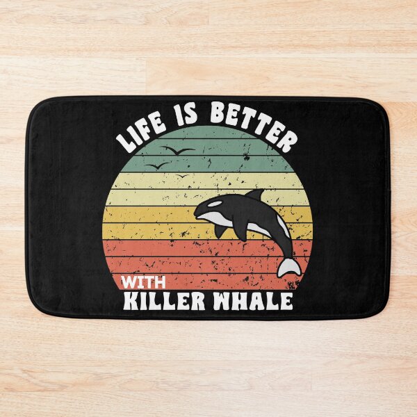 Item preview, Killer Whale With Retro Sunset Flying Birds Design designed and sold by netfires.