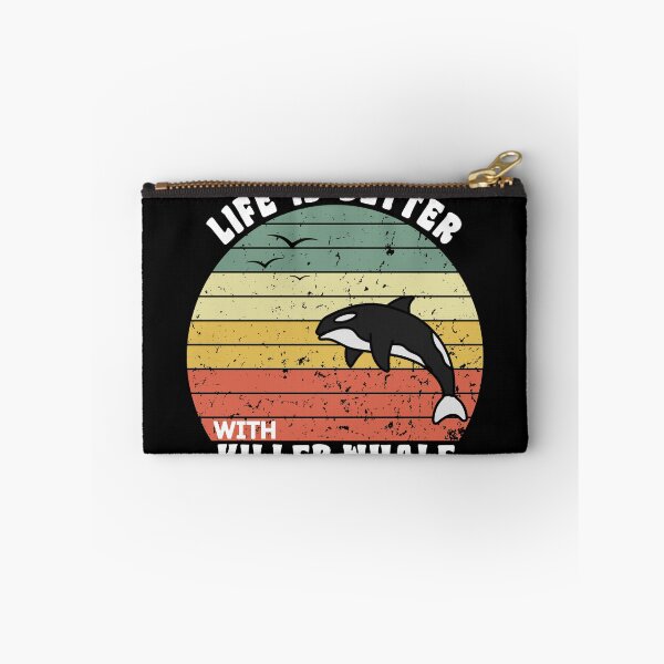 Item preview, Killer Whale With Retro Sunset Flying Birds Design designed and sold by netfires.