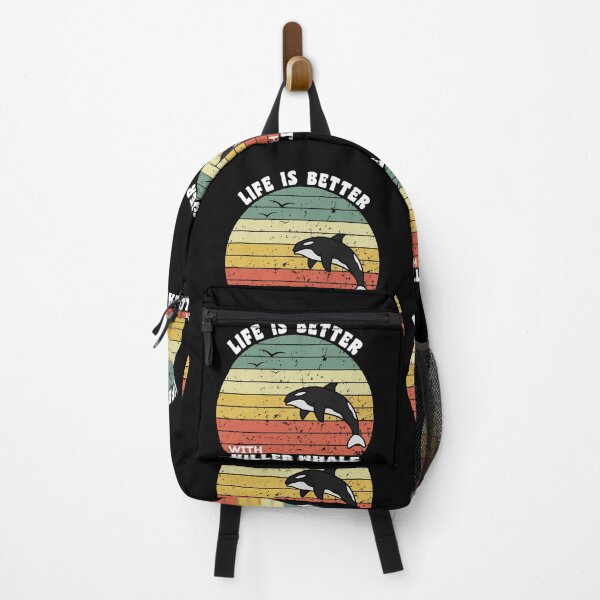 Item preview, Killer Whale With Retro Sunset Flying Birds Design designed and sold by netfires.
