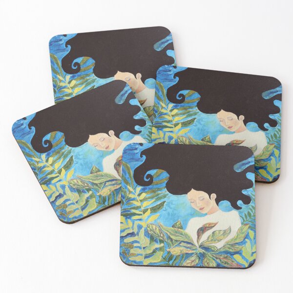 Item preview, hand painted women underwater with plants designed and sold by colorfulglee.