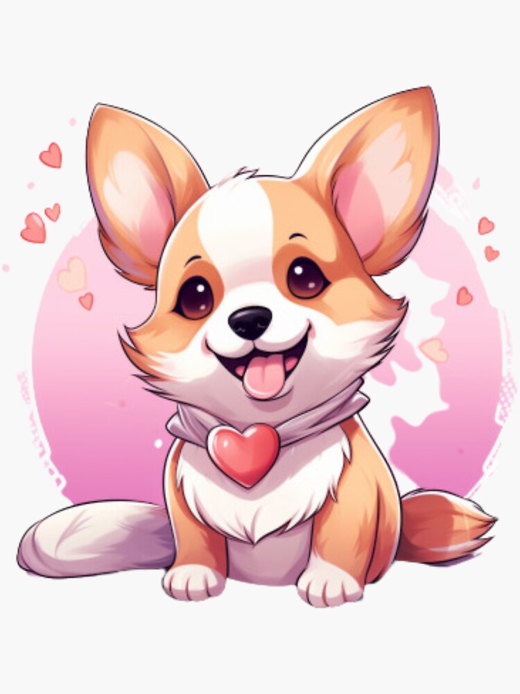 cute #pup #kawaii #tumblr #interesting #art #heart - Cute Corgi Drawings -  (1024x1087) Png Clipart Download. ClipartMax.com