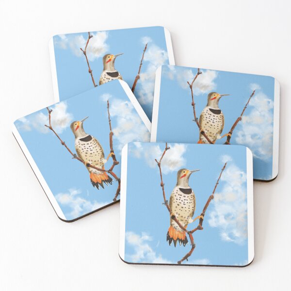 Item preview, Pretty Northern Flicker on a Branch II designed and sold by VerdeDoodleDuck.