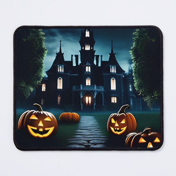 Item preview, Halloween, pumpkins and mansion. designed and sold by DRAGONFIASCO.