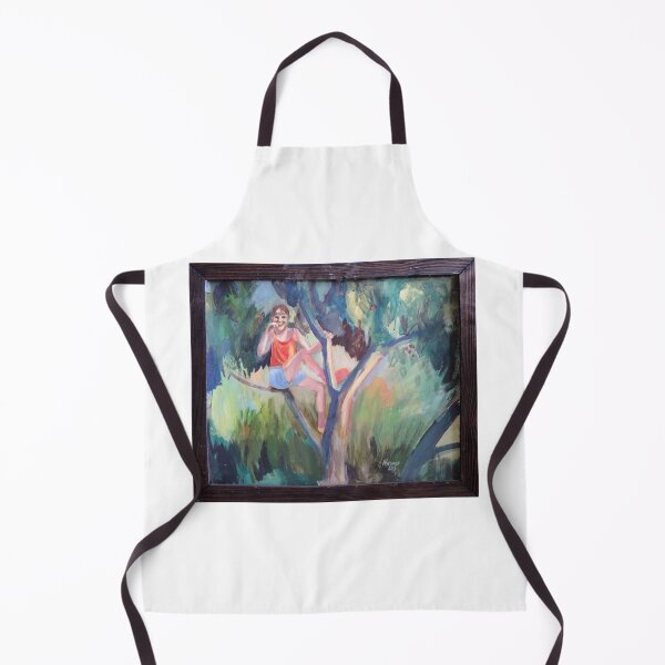 Item preview, Girl in a Tree eating Cherries hand painting designed and sold by colorfulglee.