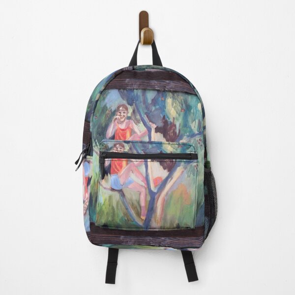 Item preview, Girl in a Tree eating Cherries hand painting designed and sold by colorfulglee.
