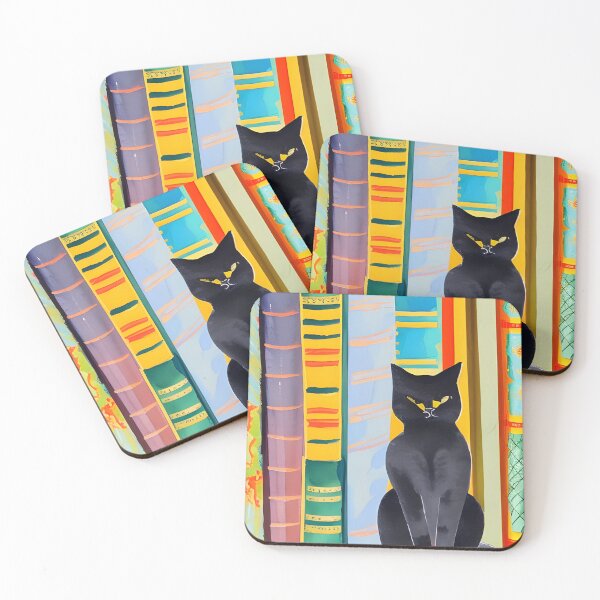 Item preview, Bookish Cat Aesthetic - Cat On A Bookshelf designed and sold by Wiss2Arts.