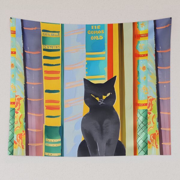 Item preview, Bookish Cat Aesthetic - Cat On A Bookshelf designed and sold by Wiss2Arts.