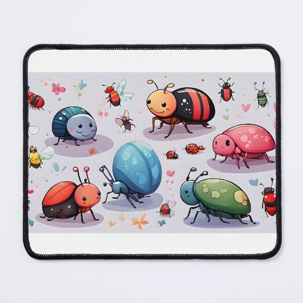 Item preview, Cute colorful bug cartoons smiling in the style of animation stills designed and sold by AI-Only Creations.