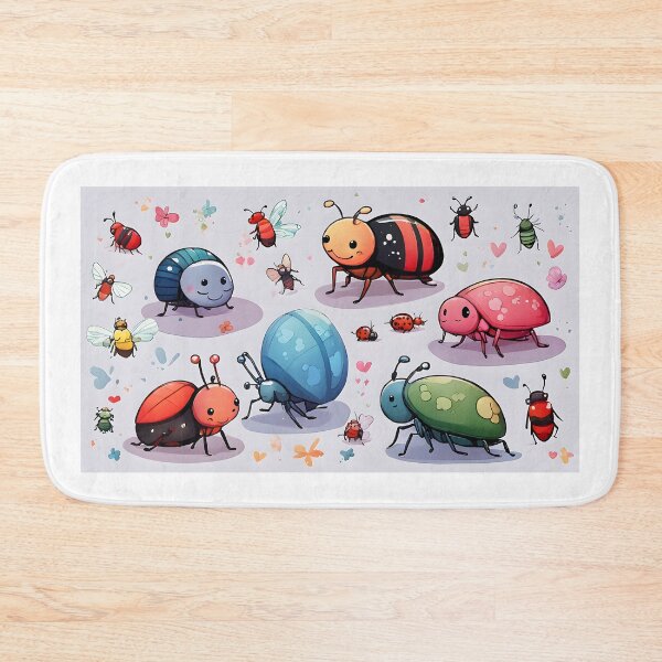 Item preview, Cute colorful bug cartoons smiling in the style of animation stills designed and sold by AI-Only Creations.