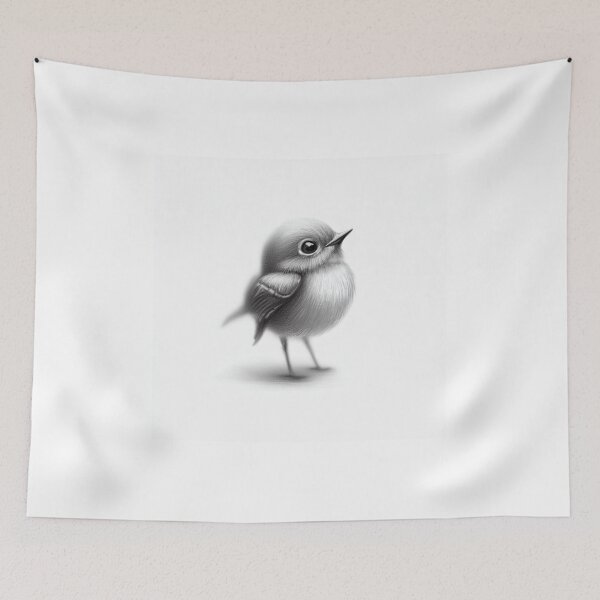 Item preview, Feathered Whispers: Pencil Sketch of a Delicate Bird designed and sold by ReplyGirl.