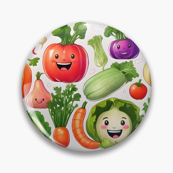 Item preview, Cute colorful vegetable cartoons smiling in the style of animation stills designed and sold by AI-Only Creations.