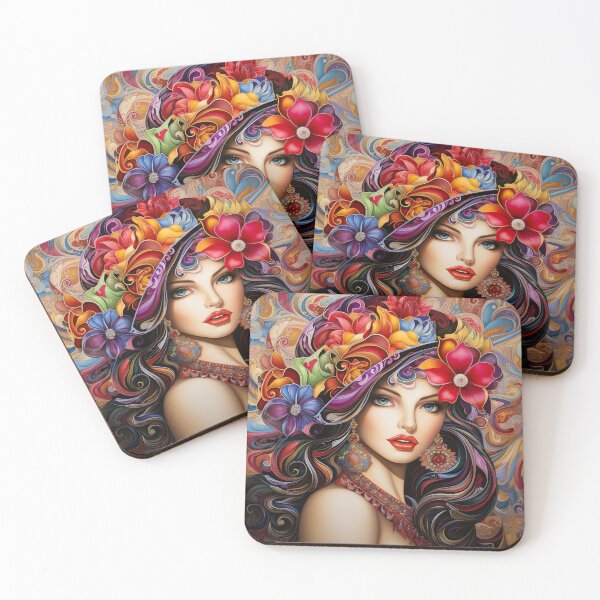 Item preview, Burst of Colors: Portrait of a Vibrant Woman designed and sold by Neuronexia.