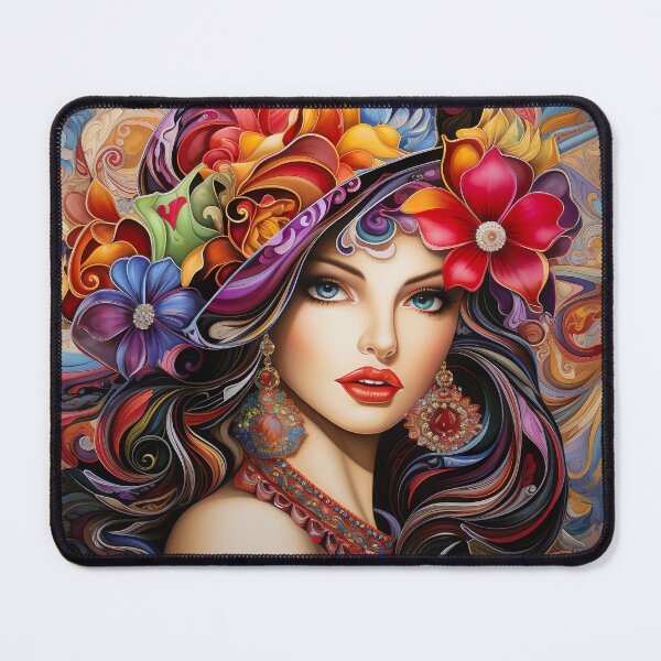 Item preview, Burst of Colors: Portrait of a Vibrant Woman designed and sold by Neuronexia.