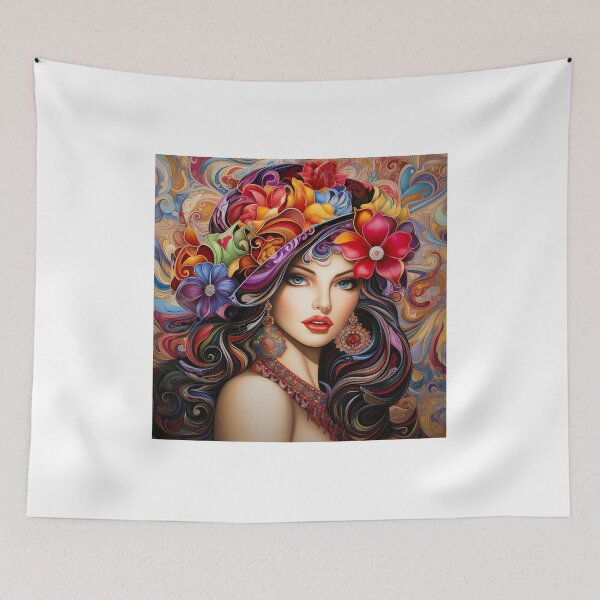 Item preview, Burst of Colors: Portrait of a Vibrant Woman designed and sold by Neuronexia.