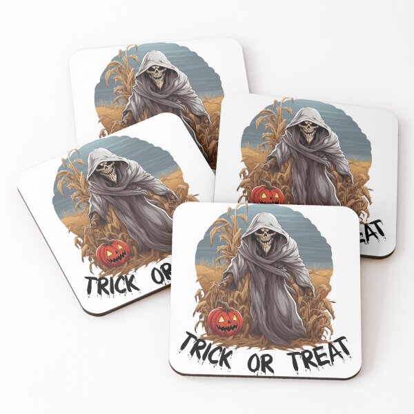 Item preview, Grim Reaper In A Cornfield - Trick Or Treat (Black Lettering) designed and sold by VelvetRoom.
