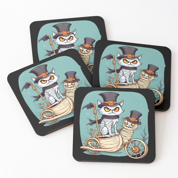 Item preview, Two Mummy Cats Go To Halloween Party designed and sold by BloomCatB.