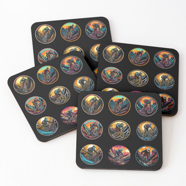 Item preview, Mountain Bike Downhill Retro Vintage Gift Sticker Pack designed and sold by T-shirt-Designs.