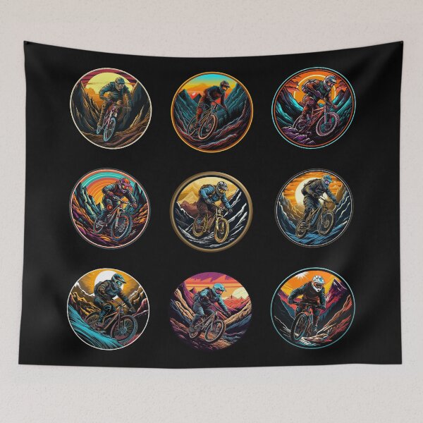 Item preview, Mountain Bike Downhill Retro Vintage Gift Sticker Pack designed and sold by T-shirt-Designs.