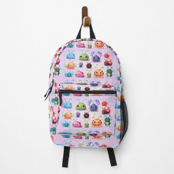 Item preview, Many cute bugs are smiling in the style of charming anime-inspired character designs designed and sold by AI-Only Creations.