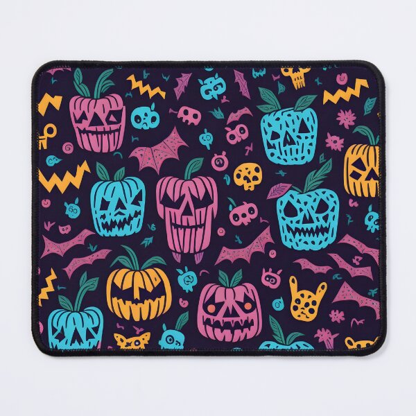 Item preview, colorful abstract masks of pumpkins, skeletons and bat wings designed and sold by DamDesign-Art87.