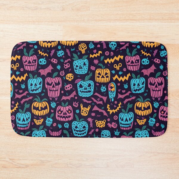 Item preview, colorful abstract masks of pumpkins, skeletons and bat wings designed and sold by DamDesign-Art87.