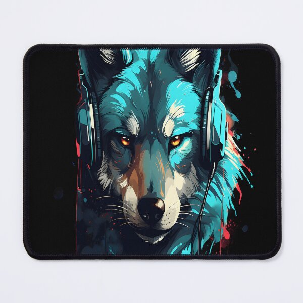 Item preview, wolf with headphones  designed and sold by ZEGHO.