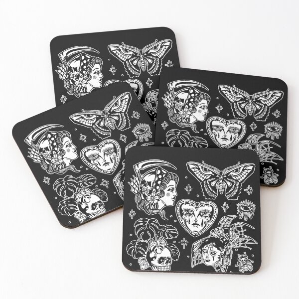 Item preview, Occult Gothic Witchy spooky Halloween Drawings Biker Tattoo Artist Traditional American Tattooing Style  designed and sold by Reign Of Darkness.