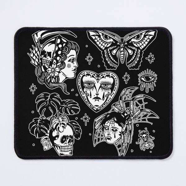 Item preview, Occult Gothic Witchy spooky Halloween Drawings Biker Tattoo Artist Traditional American Tattooing Style  designed and sold by Reign Of Darkness.