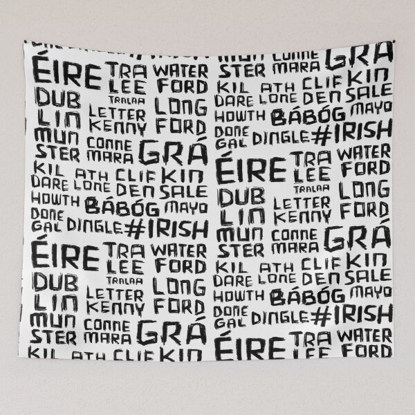 Aperçu de l'œuvre Place d'Irlande, mots irlandais créée et vendue par badlydrawnbabe.