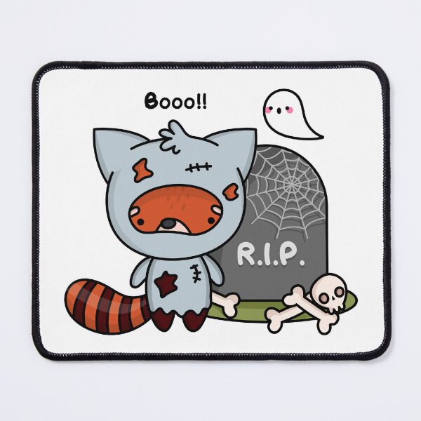 Item preview, Cute Kawaii Halloween Red Panda with a Headstone and Skull & bones designed and sold by butterflykissss.