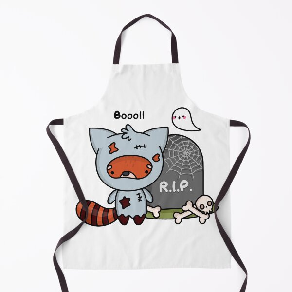 Item preview, Cute Kawaii Halloween Red Panda with a Headstone and Skull & bones designed and sold by butterflykissss.