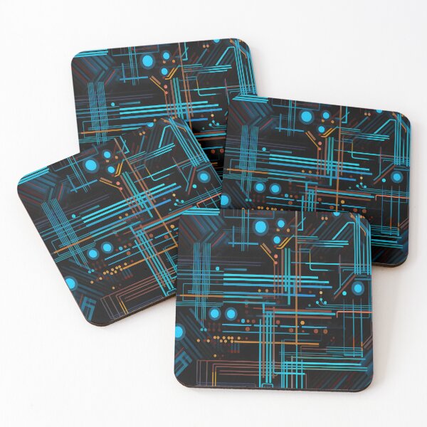 Item preview, Blue and Orange Circuit Board Pattern designed and sold by alaa-mously.