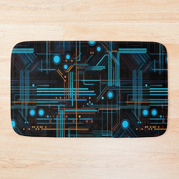 Item preview, Blue and Orange Circuit Board Pattern designed and sold by alaa-mously.