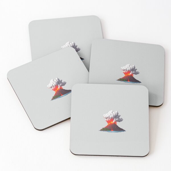 Item preview, Pixel Art Erupting Volcano Design Print  designed and sold by randomtdesigns.