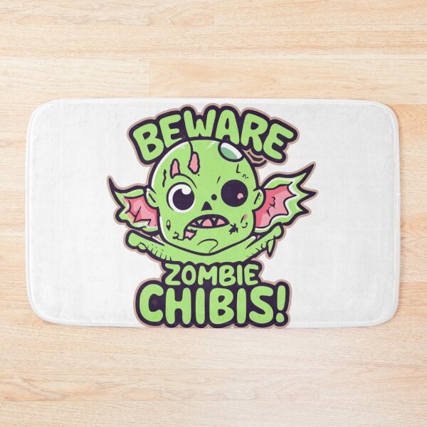 Item preview, BEWARE zombie CHIBIS! Kawaii, cute adorable halloween funny zombie horror designed and sold by Baba  Yaga's Cards.