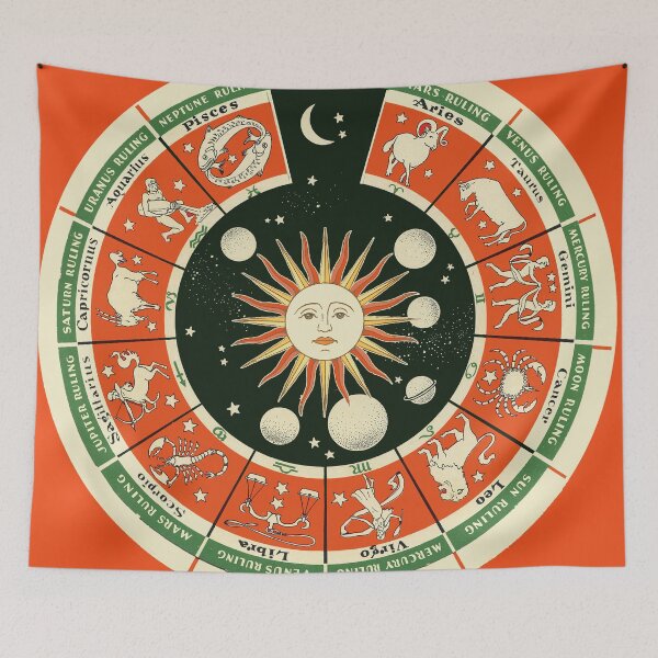 Item preview, Astrological Wheel. Vintage zodiac chart wheel designed and sold by MINDTHECHERRY.