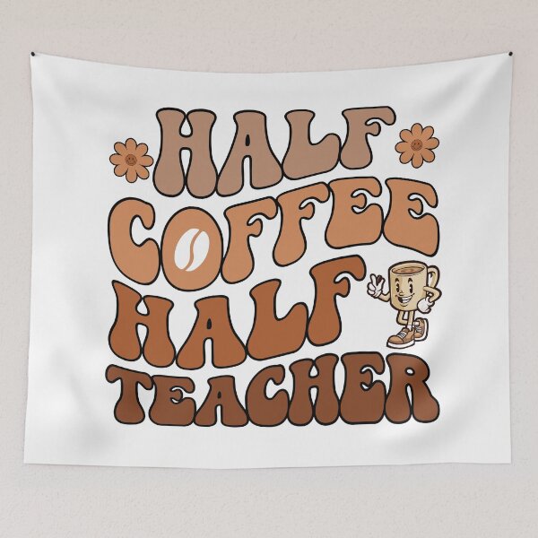 Aperçu de l'œuvre Rétro Moitié Café Moitié Professeur créée et vendue par ElLocoMus.