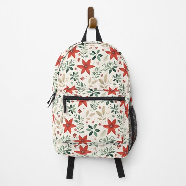 Artikelvorschau, Weihnachtsstern-Weihnachtsfeiertagsmuster in Creme, Rot und Grün entworfen und verkauft von VintageFlorals.