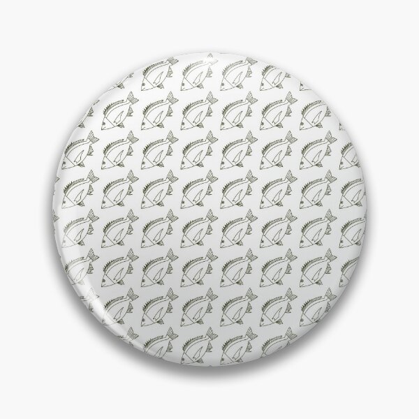 Item preview, Kawaii Black Bream Fish in Khaki Green and White designed and sold by fruttidimare.