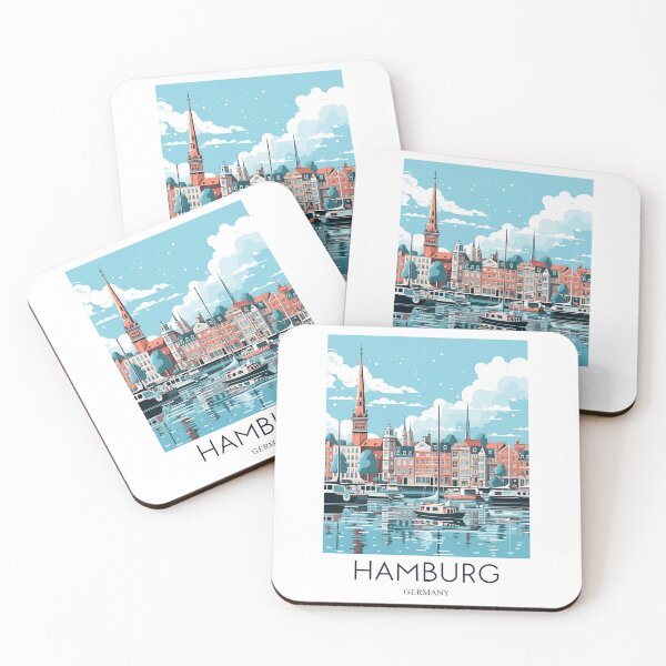 Item preview, A Pop Art Travel Print of Hamburg - Germany  designed and sold by StudioRedKoala.